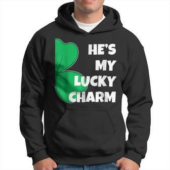 Hes My Lucky Charm Funny St Patricks Day Couple Hoodie - Seseable