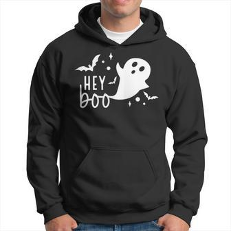 Hey Boo Cute Halloween Ghost Funny Autumn Fall Spooky Men Hoodie Graphic Print Hooded Sweatshirt - Thegiftio UK