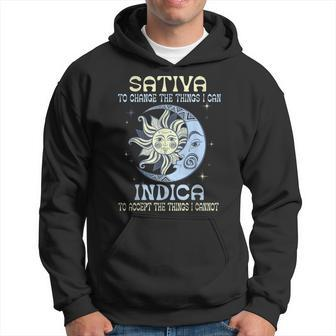 Hippie Cannabis 420Sativa To Change The Things I Can Indica Hoodie - Seseable