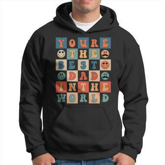 Hippie Face Best Dad In The World Retro Groovy Fathers Day Hoodie - Thegiftio UK