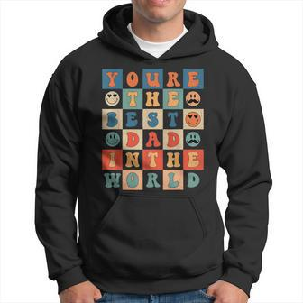 Hippie Face Best Dad In The World Retro Groovy Fathers Day Hoodie - Thegiftio UK