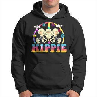 Hippie Hip Replacement Joint Surgery Funny Recovery Fun Gift Hoodie - Seseable