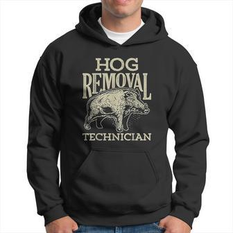 Hog Removal Technician Boar Hunting Vintage Pig Men Hoodie - Thegiftio UK