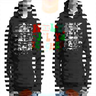Holly N Jolly Santa Christmas Teacher Life Cute Xmas Holiday V2 Men Hoodie - Thegiftio