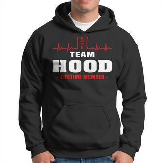 Hood Surname Family Last Name Team Hood Lifetime Member Men Hoodie Graphic Print Hooded Sweatshirt - Seseable