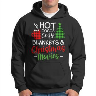 Hot Cocoa Cozy Blankets & Christmas Movie Matching Xmas Men Hoodie Graphic Print Hooded Sweatshirt - Thegiftio UK