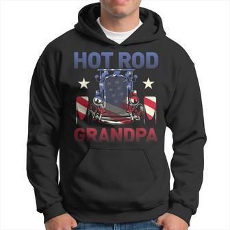 Hot Rod Grandpa American Flag Vintage Mechanic Gift Gift For Mens Hoodie | Mazezy