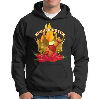 Hot Spice Sauce Master Chili Peppers Crown Flames Men Hoodie Graphic Print Hooded Sweatshirt - Seseable