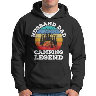 Husband Dad Camping Legend Hoodie - Seseable