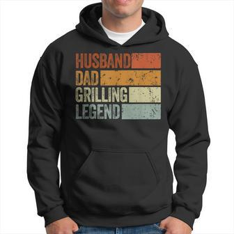Husband Dad Grilling Legend Funny Vintage Fathers Day Hoodie - Thegiftio UK
