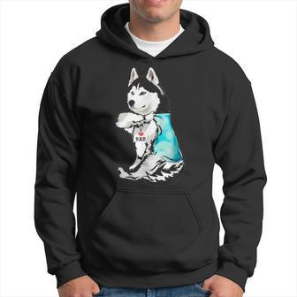 Husky Tattoo I Love Dad Funny Fathers Day Gifts Hoodie - Seseable