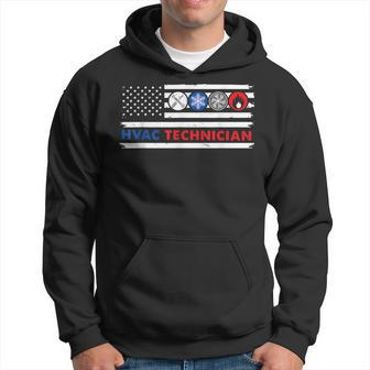 Hvac Tech American Flag Men Hoodie Graphic Print Hooded Sweatshirt - Seseable