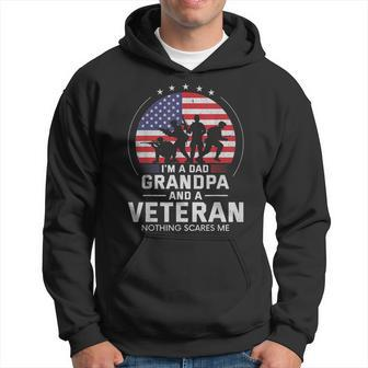 I Am A Dad Grandpa And A Veteran Nothing Scares Me Usa Gift V3 Hoodie - Seseable