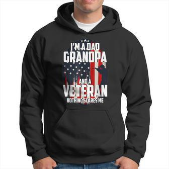 I Am A Dad Grandpa And A Veteran Nothing Scares Me Usa Gifts V3 Hoodie - Seseable