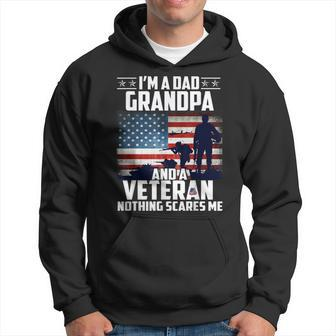I Am A Dad Grandpa And A Veteran Nothing Scares Me Usa V3 Hoodie - Seseable