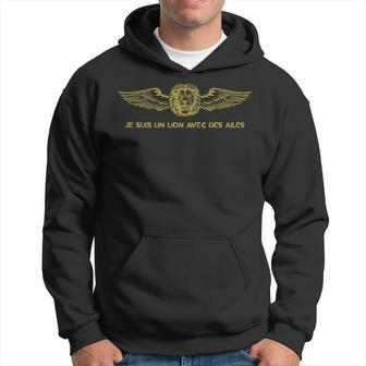 I Am A Lion With Wings Vintage French Military Style Hoodie | Mazezy