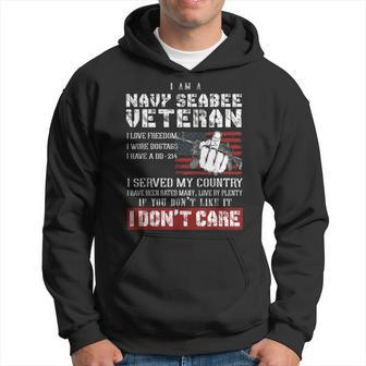 I Am A Navy Seabee Veteran I Love Freedom Men Hoodie Graphic Print Hooded Sweatshirt - Seseable