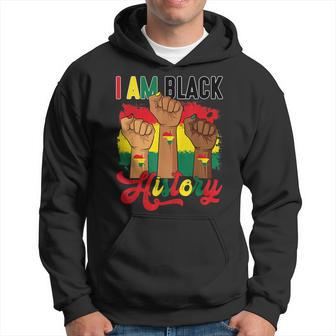 I Am Black History Hand Fist Bhm Blm Pride Afro Hoodie - Seseable