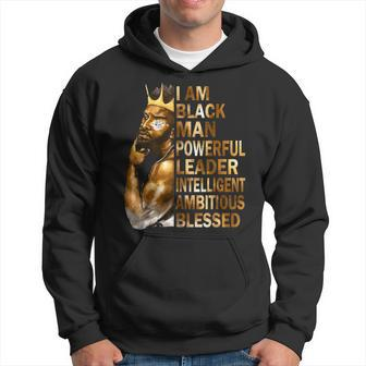 I Am Black Man King Powerful Funny Fathers Day For Mens Dad Hoodie | Mazezy