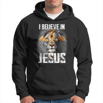 I Believe In Jesus Lion Christian God Hoodie - Seseable