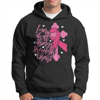 I Can Do All Things Through Christ Breast Cancer Awareness V2 Hoodie - Seseable