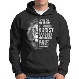 I Can Do All Things Through Christ Lion Philippians Faith Hoodie - Seseable