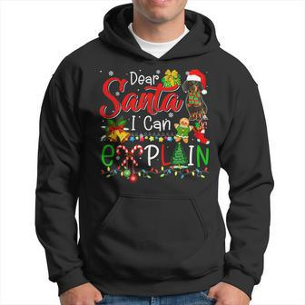 I Can Explain Funny Christmas Santa Dachshund Lover Family Men Hoodie Graphic Print Hooded Sweatshirt - Seseable