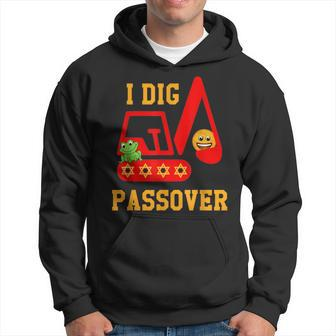 I Dig Passover Excavator Construction Pesach Matzah Frogs Hoodie | Mazezy
