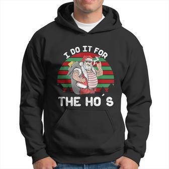 I Do It For The Hos Funny Inappropriate Christmas Men Santa Tshirt Hoodie - Monsterry UK