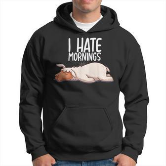 I Hate Mornings Sleeping Llama Sleep Nap Late Riser Alpaca Men Hoodie Graphic Print Hooded Sweatshirt - Thegiftio UK