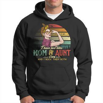 I Have Two Titles Mom And Aunt Women Leopard Vintage Aunt Hoodie - Seseable