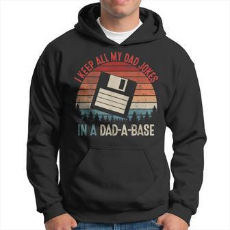 I Keep All My Dad Jokes In A Dad A Base Funny Fathers Day Hoodie - Seseable