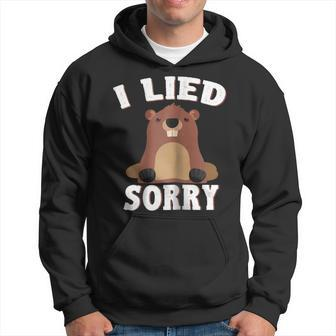 I Lied Sorry Funny Groundhog Day Brown Pig Gift V2 Hoodie | Mazezy