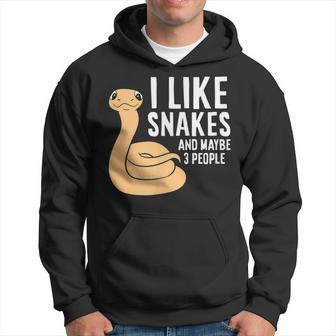 I Like Snakes And Maybe 3 People Snake Reptile Lover Hoodie - Seseable