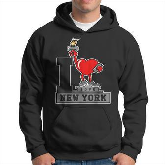 I Love New York Statue Of Vacation Nyc Heart Ny City Town Men Hoodie Graphic Print Hooded Sweatshirt - Seseable