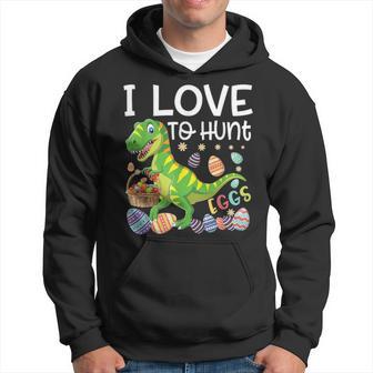 I Love To Hunt Eggs T Rex Dinosaur Funny Easter Egg Day Gift Hoodie - Seseable