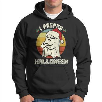 I Prefer Halloween Funny Christmas Ghost V2 Men Hoodie Graphic Print Hooded Sweatshirt - Thegiftio UK
