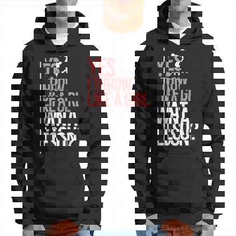 I Throw Like A Girl Discus Throwing Track And Field Discus Hoodie | Mazezy