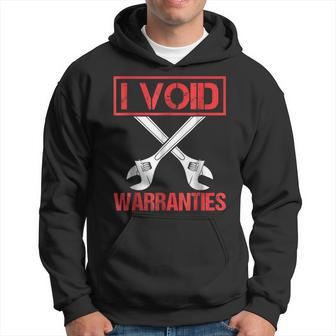 I Void Warranties Distressed Look Funny Mechanic Hoodie | Mazezy