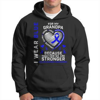I Wear Blue For My Grandpa Colon Cancer Awareness Graphic Hoodie - Seseable
