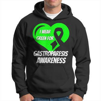 I Wear Green For Gastroparesis Awareness Mom Dad Men Hoodie Graphic Print Hooded Sweatshirt - Seseable