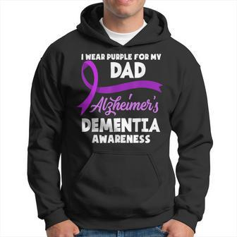I Wear Purple For My Dad Alzheimers Dementia Awareness Hoodie | Mazezy