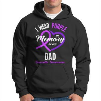 I Wear Purple In Memory For My Dad Dementia Awareness Hoodie | Mazezy