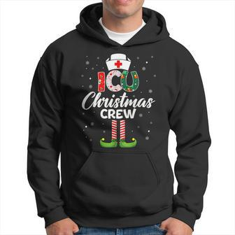 Icu Nurse Christmas Scrubs For Women Pajamas Funny Men Hoodie Graphic Print Hooded Sweatshirt - Seseable