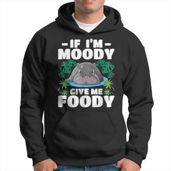 If Im Moody Give Me Foody - Hippo Lover Hippopotamus Zoo Hoodie | Mazezy