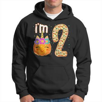 I’M 2 Years Old Unicorn Pumpkin Halloween 2Nd Birthday Men Hoodie - Thegiftio UK