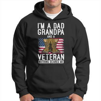 Im A Dad Grandpa And A Veteran Nothing Scares Me Vet Hero Hoodie - Seseable