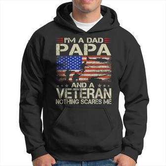 Im A Dad Papa And Veteran Fathers Day Funny Retro Hoodie | Mazezy