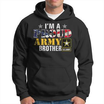 Im A Proud Army Brother American Flag Military Veteran Hoodie | Mazezy