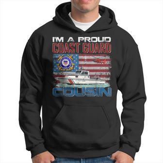 Im A Proud Coast Guard Cousin With American Flag Hoodie - Seseable
